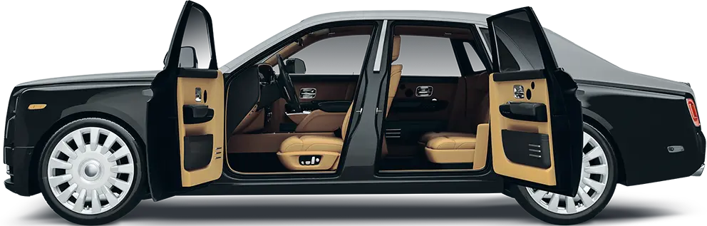 Luxury car with doors open