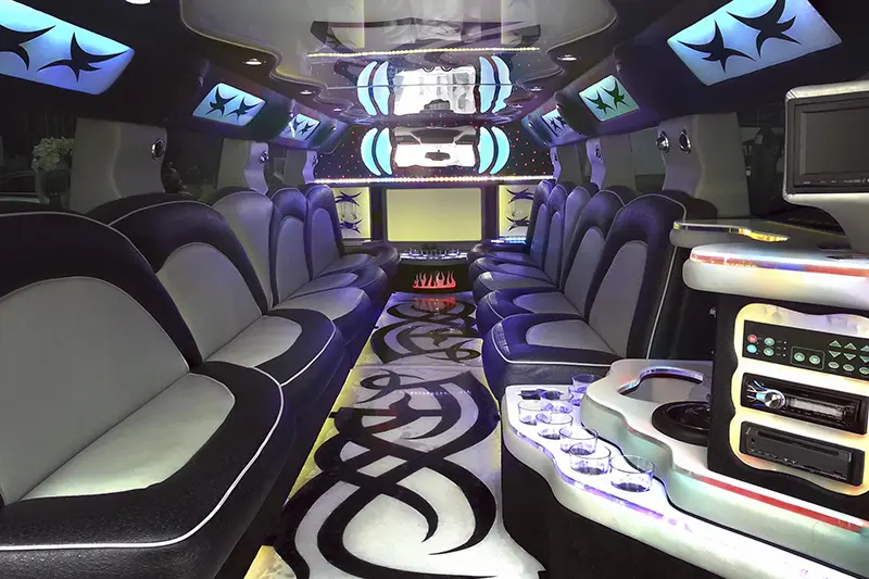 Inside limo